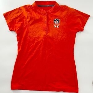 Under Armour Loose Women’s Auburn Golf Henley Dry Fit Polo Orange Small